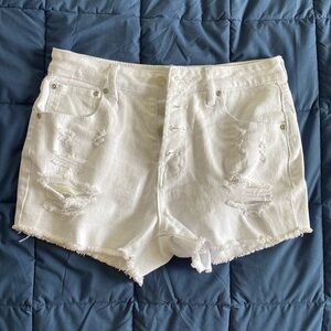 White denim shorts
